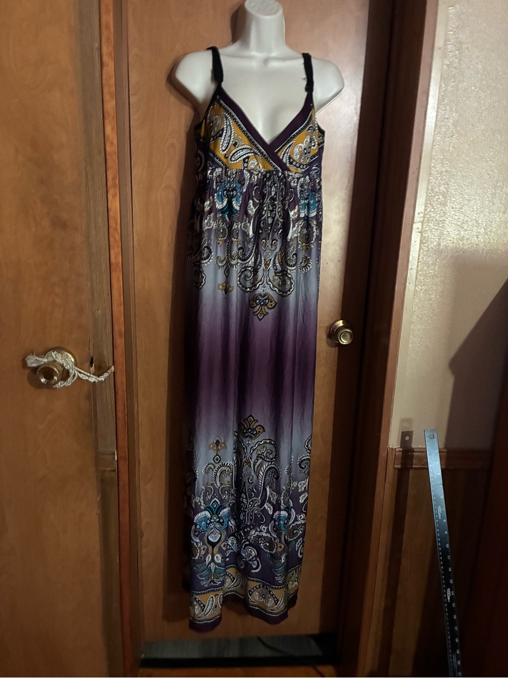 bailey blue Purple Ombre Paisley Maxi Dress with Teal & Gold Accents